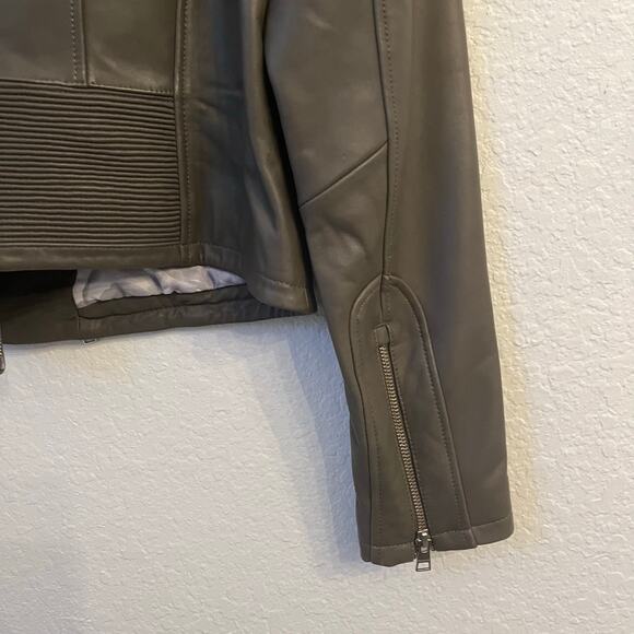 Soia & Kyo Gray Leather Jacket Size Small Genuine Lambskin - Picture 11 of 16